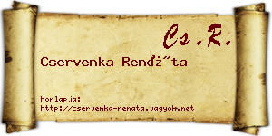 Cservenka Renáta névjegykártya